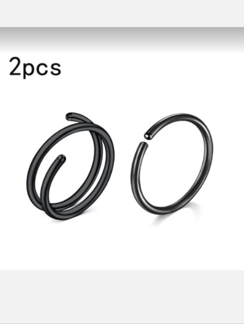 2 Nose Ring Hoops